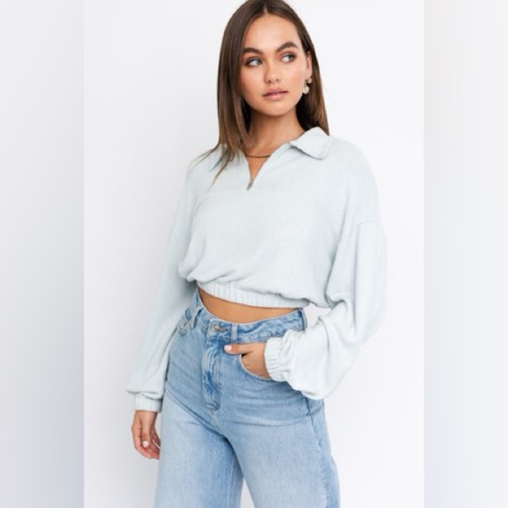 BOUTIQUE Fleece Quarter Zip Pull Over Sweatshirt